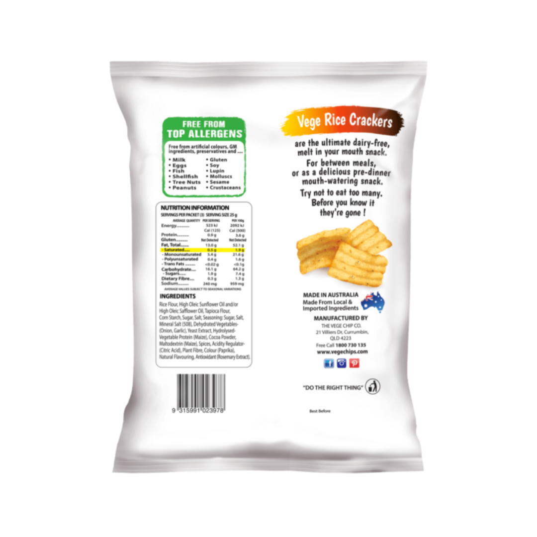 Vege Deli Crisps Rice Crackers Honey Soy 75g