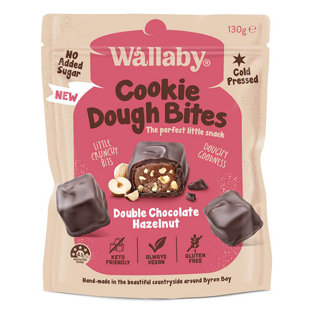 Wallaby Keto Cookie Dough Bites Hazelnut DATED 31/4