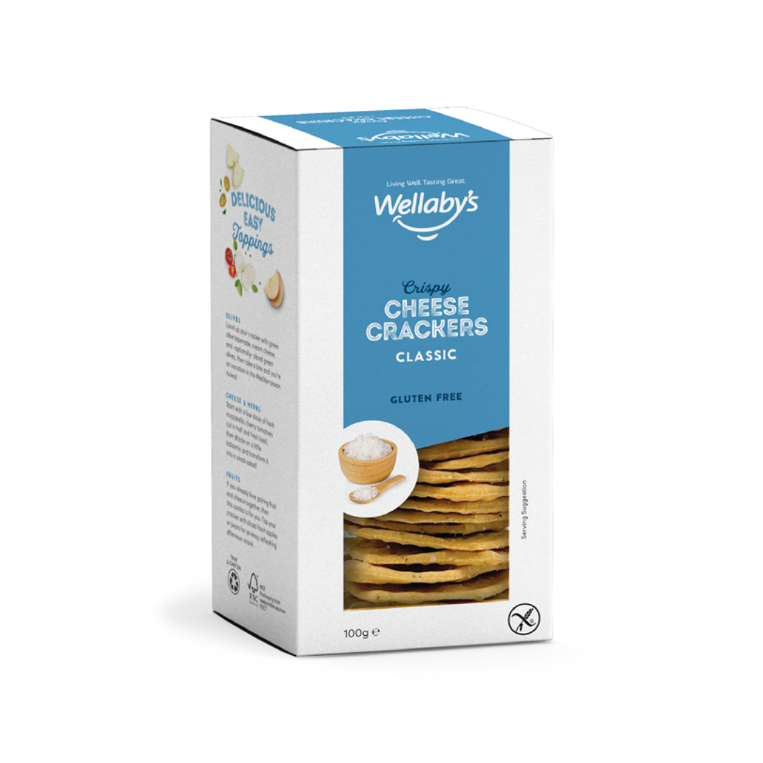 Wellaby's Crispy Cheese Crackers Classic 100g
