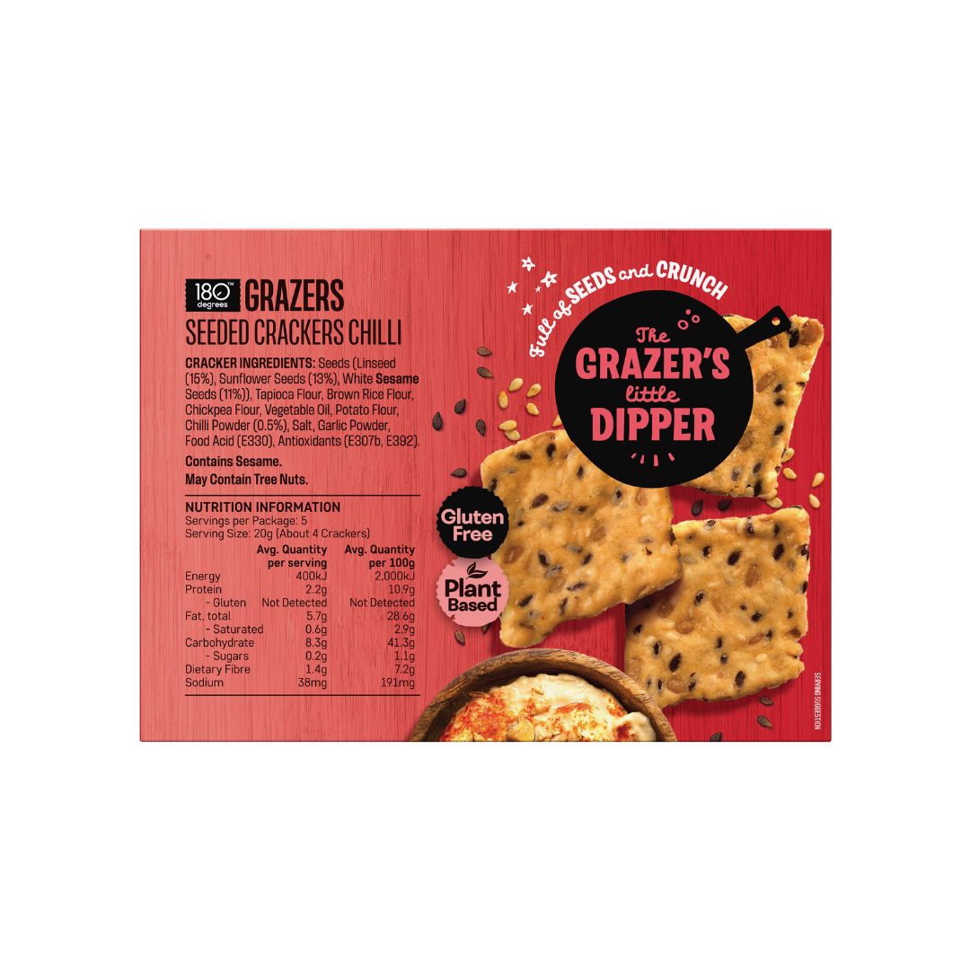 180 Degrees Grazers Chilli Seeded Crackers