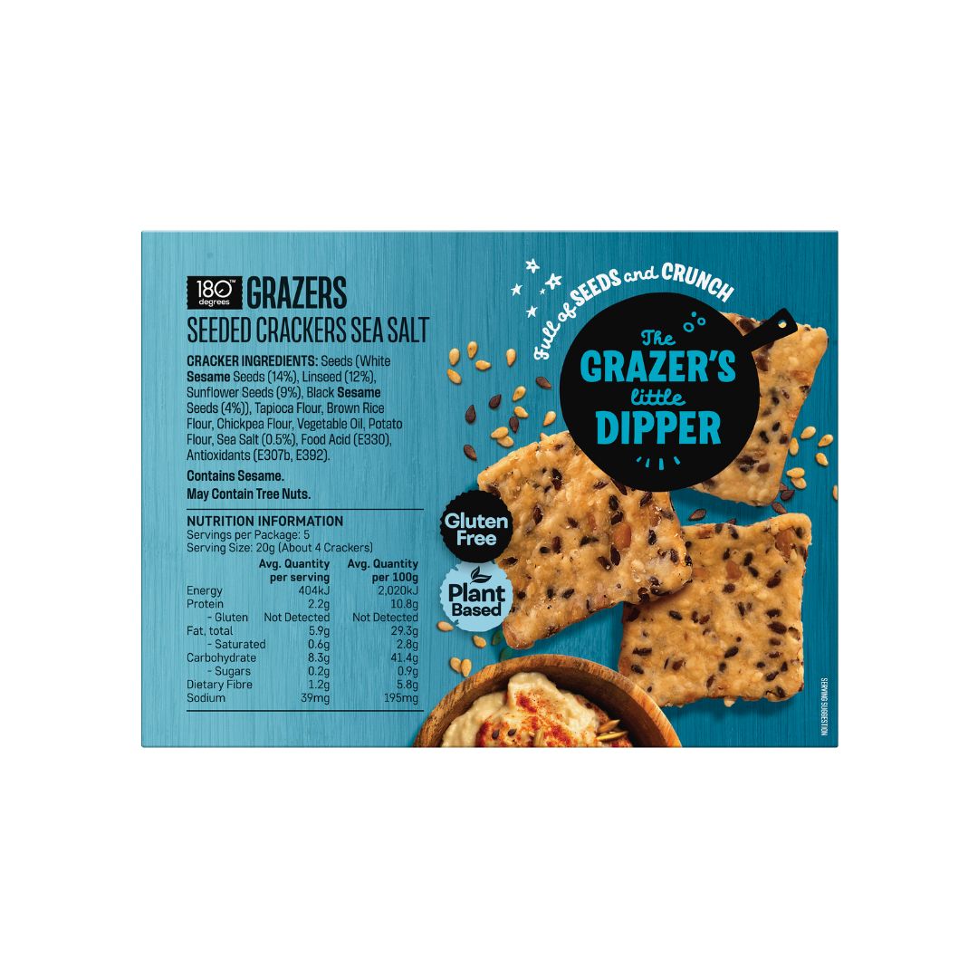 180 Degrees Grazers Sea Salt Seeded Crackers
