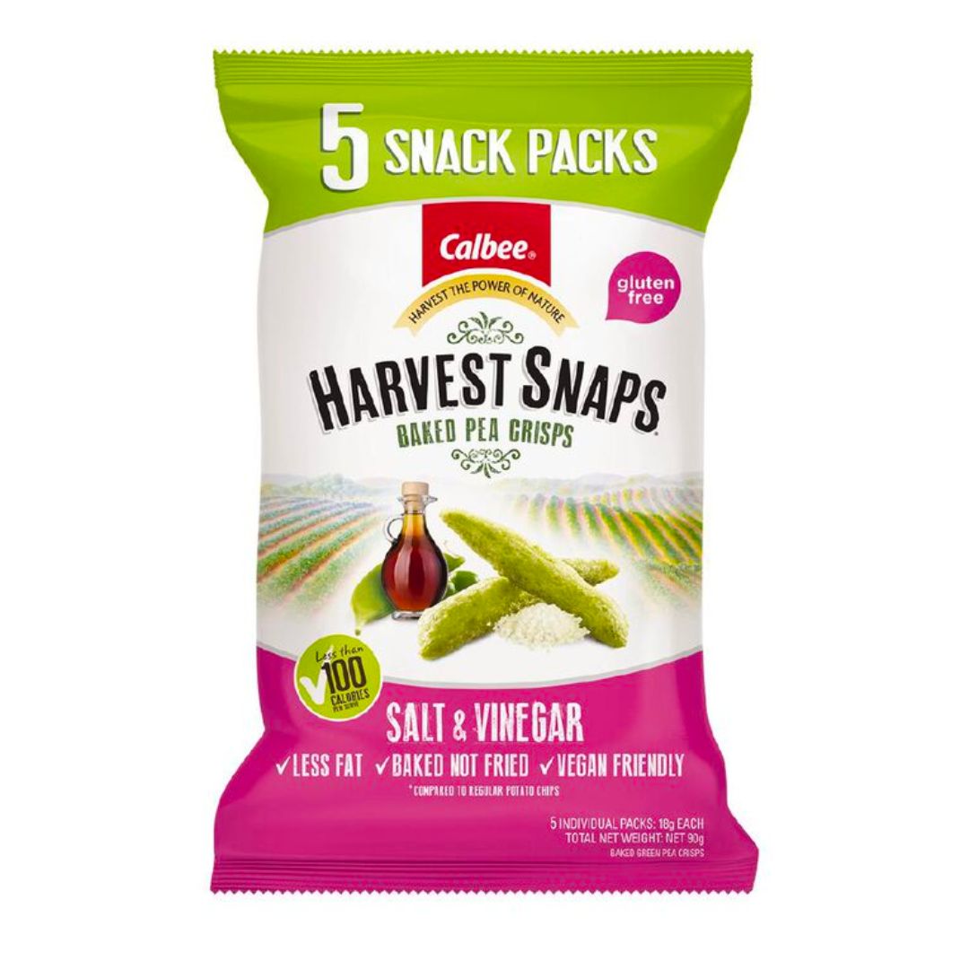 Calbee Harvest Snaps Chickpea Mulitpack Salt & Vinegar 5pk