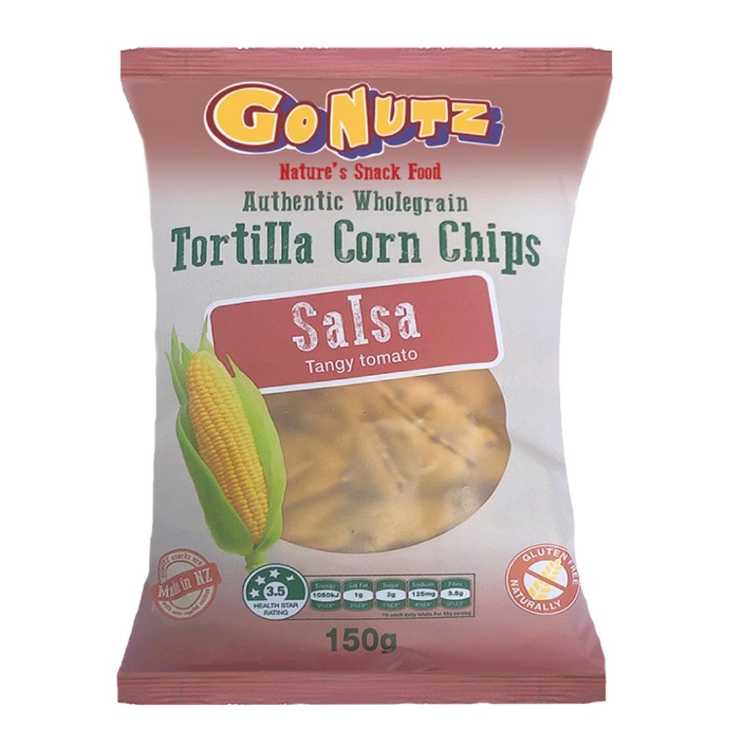 Gonutz Wholegrain Tortilla Corn Chips Tangy Salsa