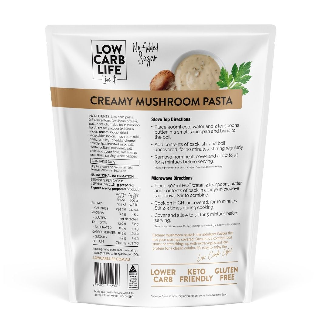 Low Carb Life One Pot Pasta - Creamy Mushroom