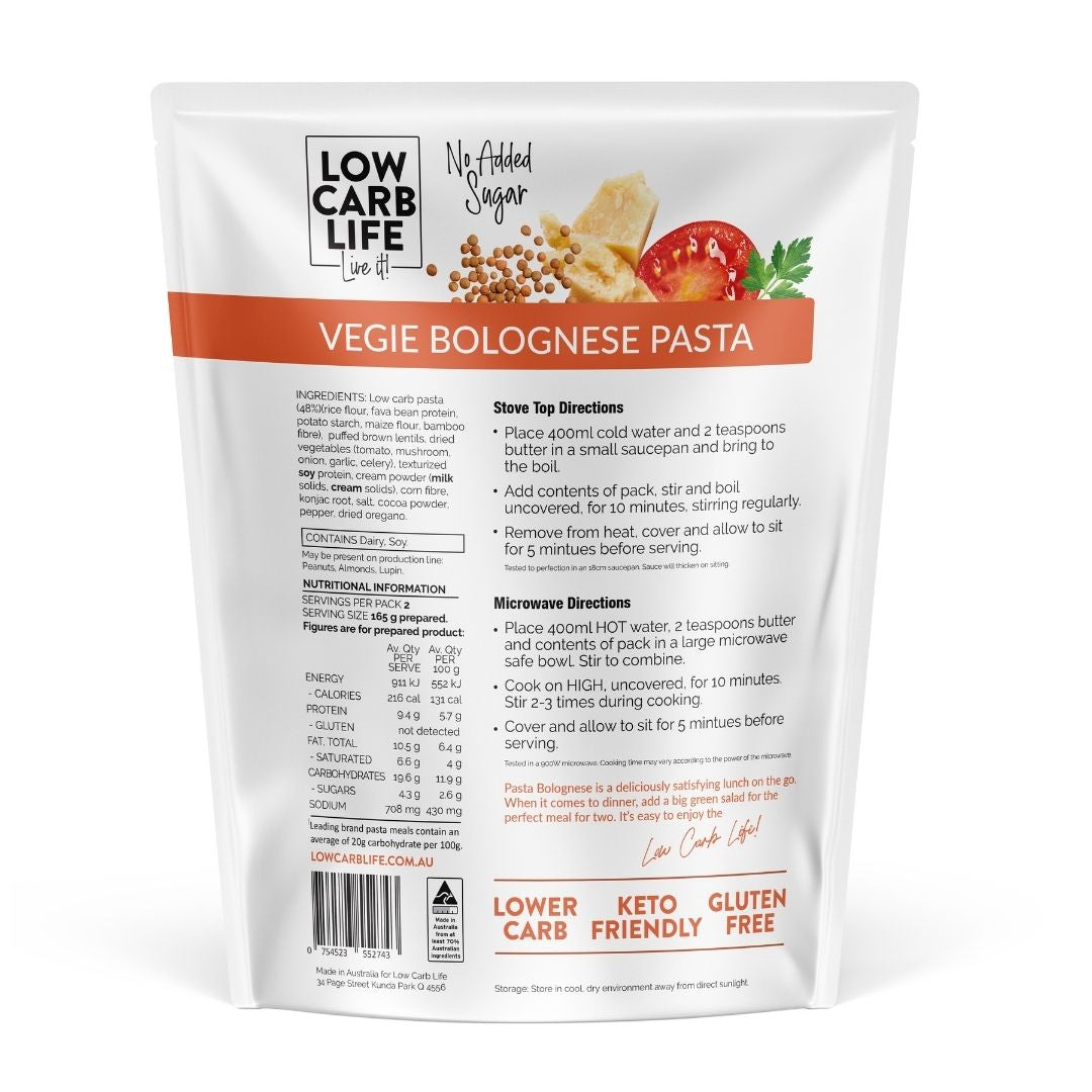 Low Carb Life One Pot Pasta- Vegie Bolognese