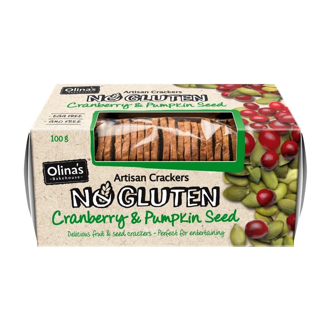 Olinas No Gluten Cranberry & Pumpkin Seed Crackers