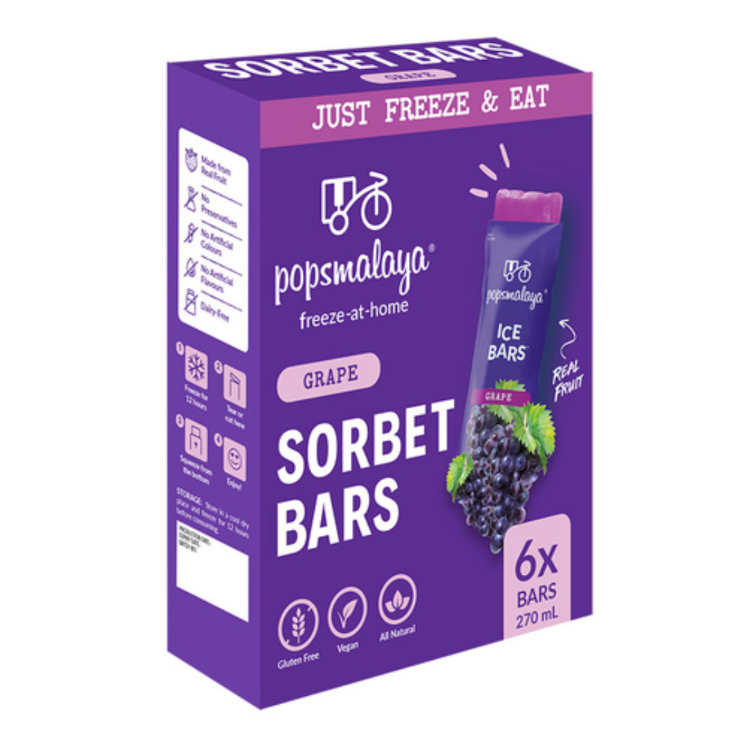 Pops Malaya Freeze at home Sorbet Bars Grape