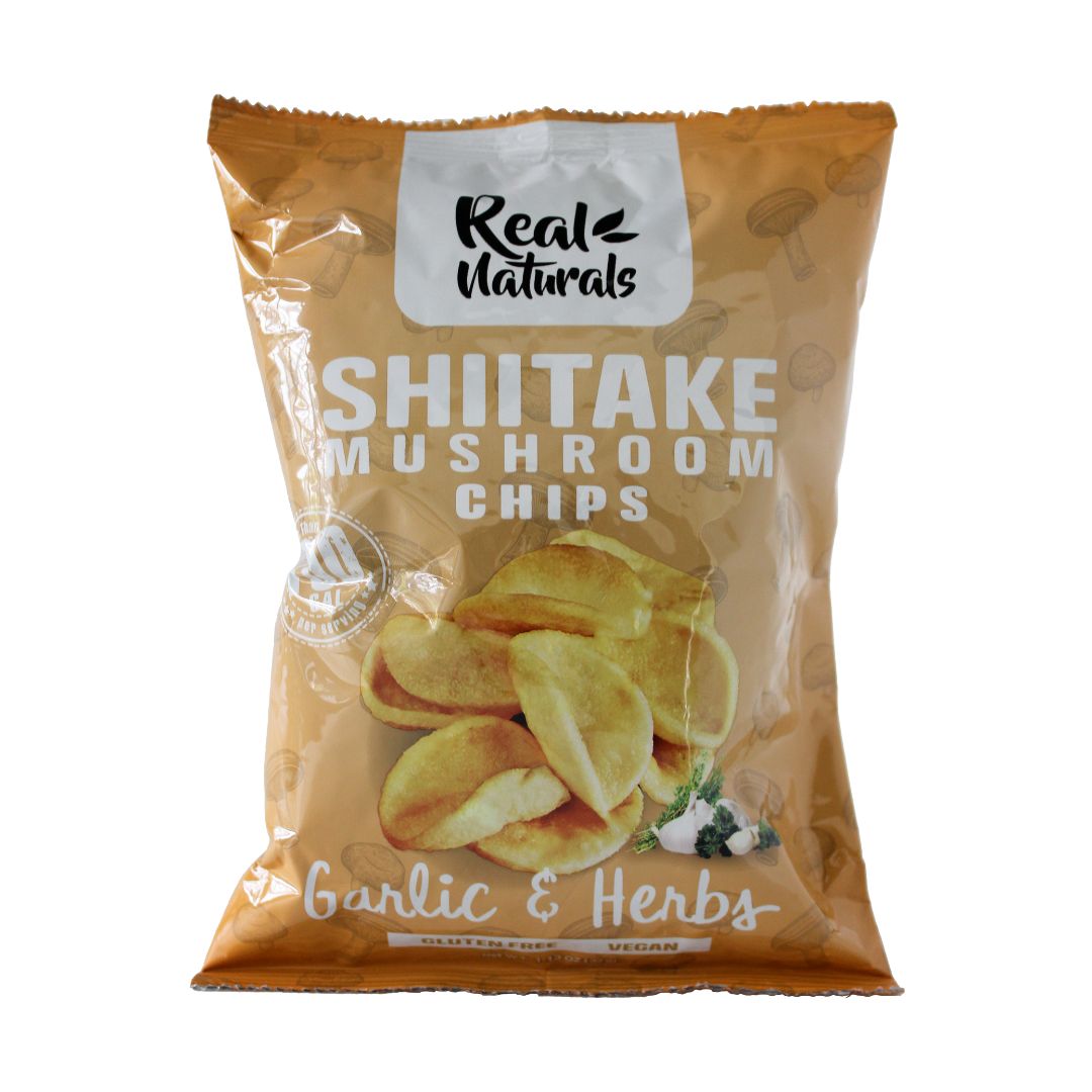 Real Naturals Shiitake Mushroom Chips Garlic & Herb