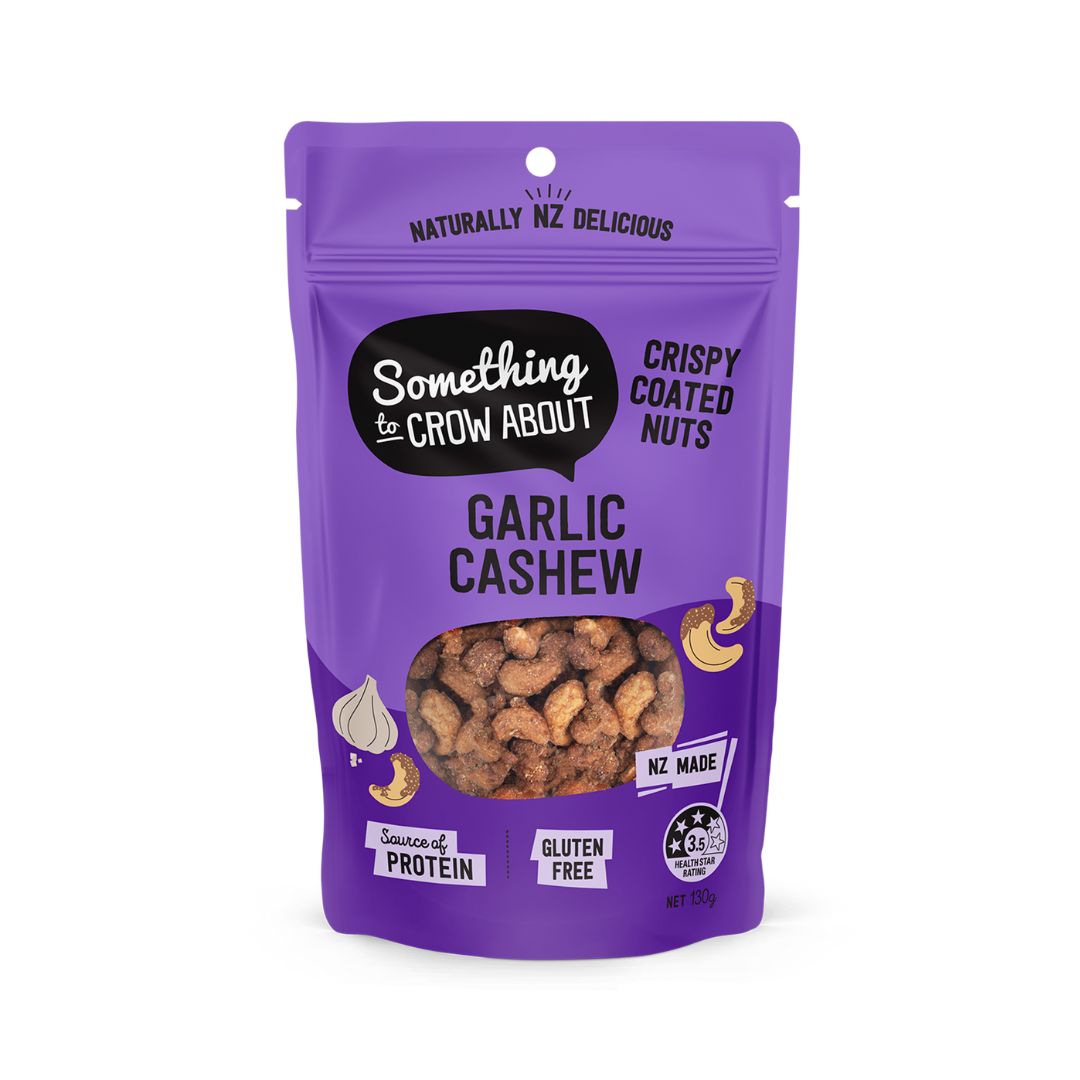 Something To Crow About Coated Nuts - Garlic Cashews