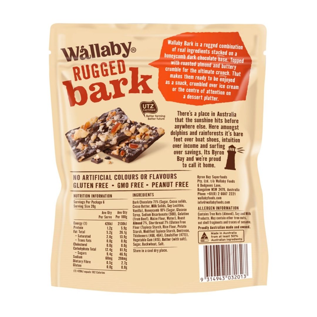 Wallaby Rugged Bark Dark Chocolate Bites - Honeycomb Crumble 2