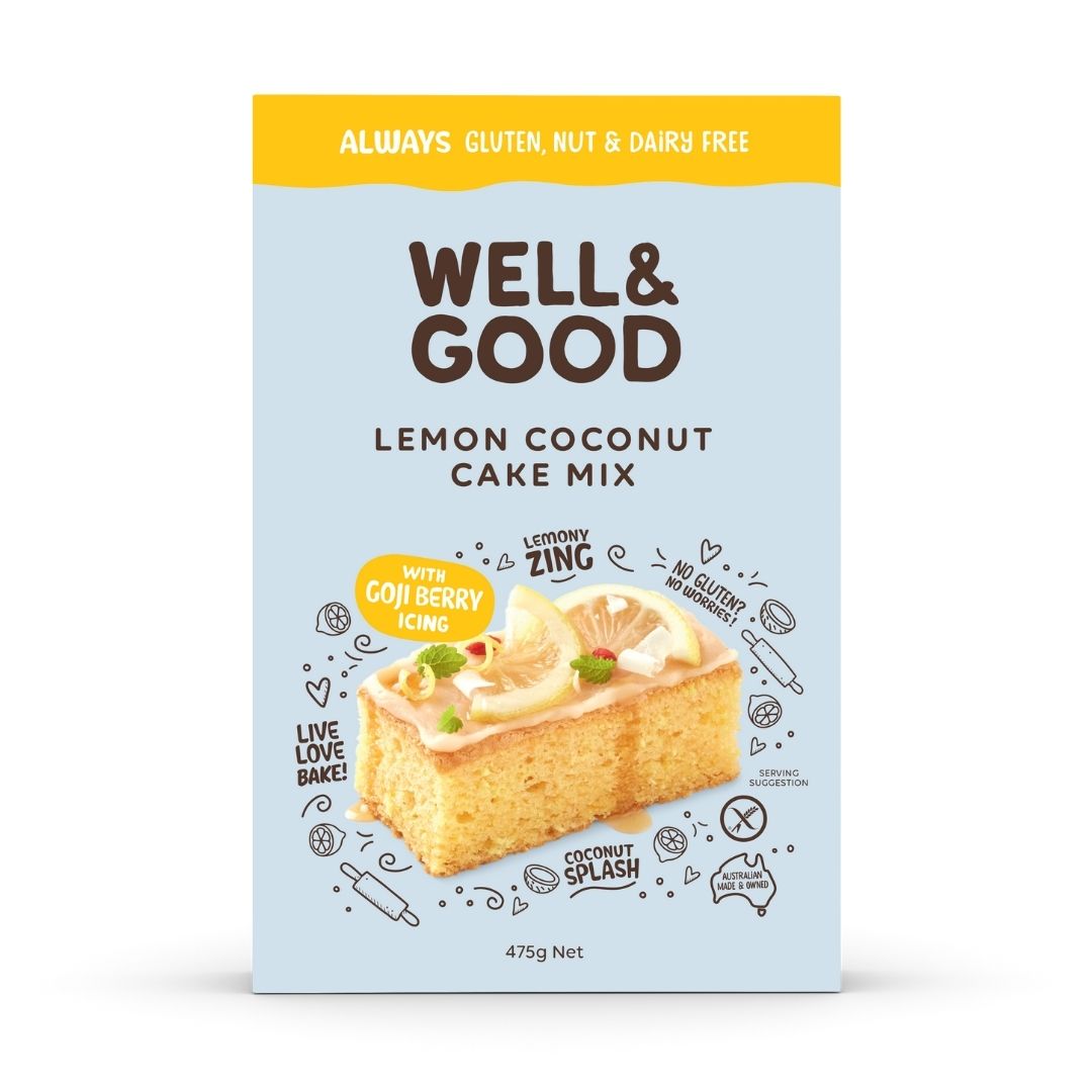 Well & Good Lemon Coconut Cake Mix & Goji Berry Icing
